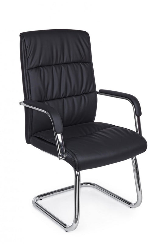 Fauteuil de bureau Sydney avec accoudoirs en éco-cuir noir
