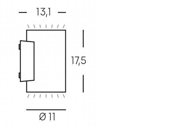 Applique murale LED 10W+10W 3000K graphite show line