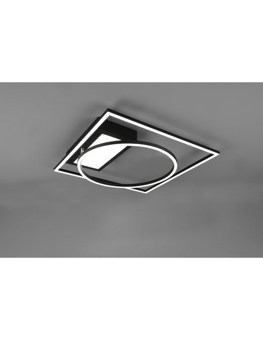 Plafonnier Led Downey 34w Noir L64 cm Dimmable Trio Lighting