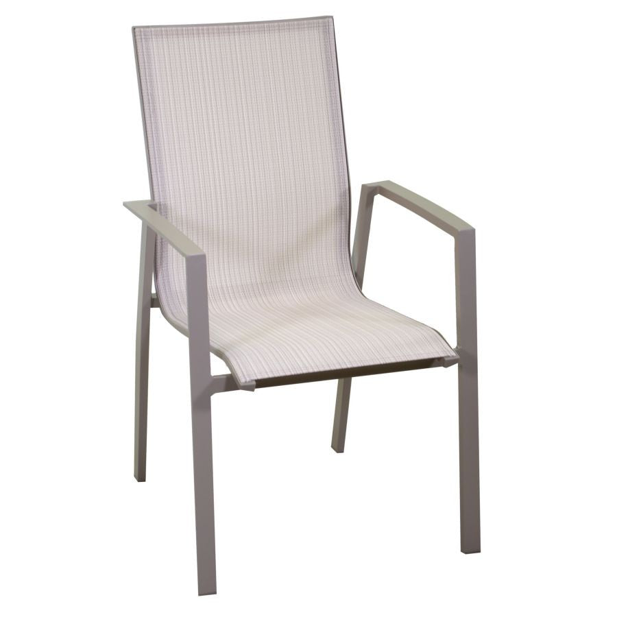 Fauteuil et texte en aluminium gris tourterelle mat Cleveland