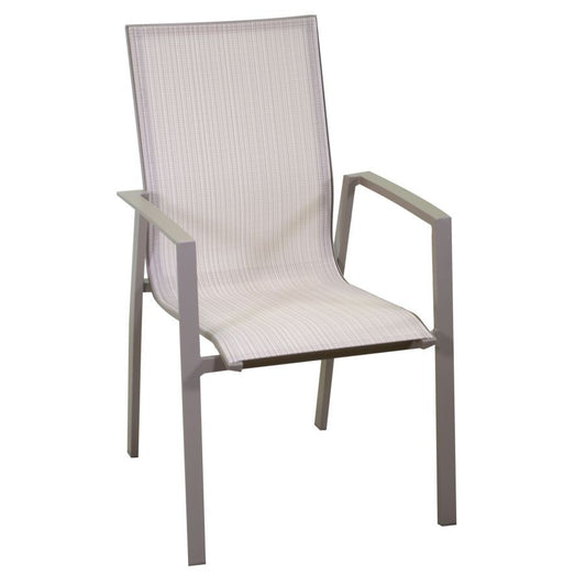 Fauteuil et texte en aluminium gris tourterelle mat Cleveland