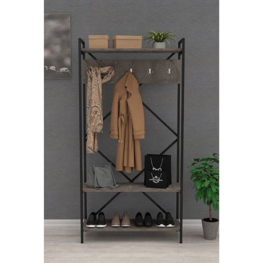 Mobilier d'entrée gris Navis avec portemanteau et portemanteau