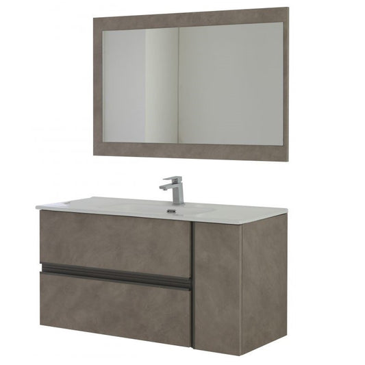 Composition de salle de bain couleur frêne avec deux tiroirs et une porte 110x46x h57 cm