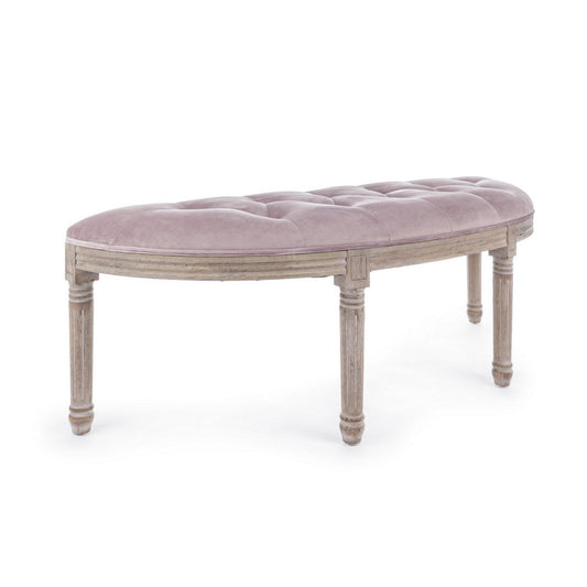 Banc classique Tilde Woodrose en velours 125x42x48h cm