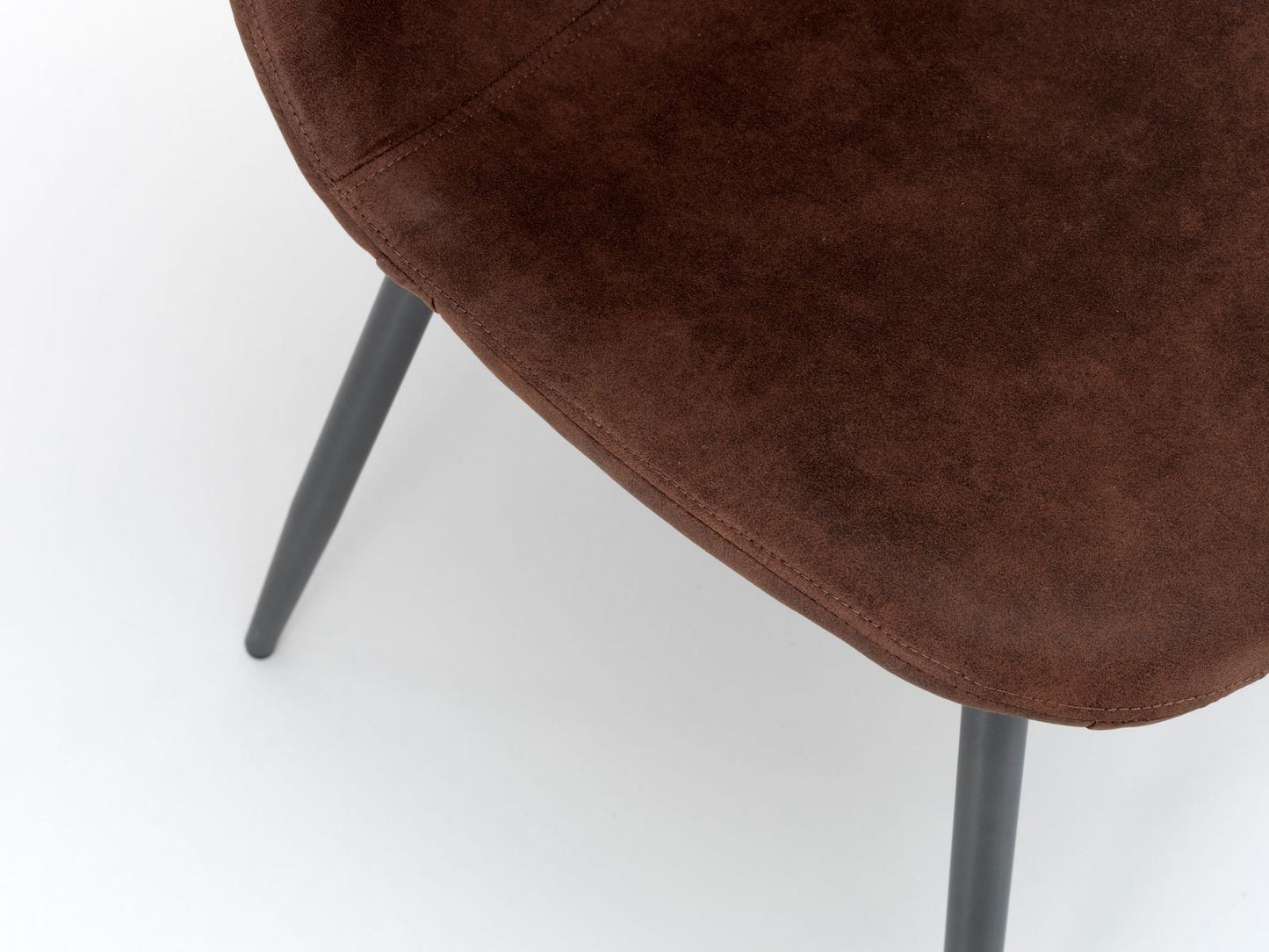 4x Chaise en simili cuir avec assise marron 44x50x84 cm