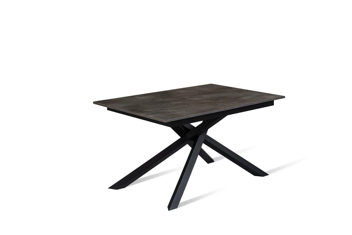 Table extensible gris - béton noir 90 cm x 140- 190 cm H. 76 cm