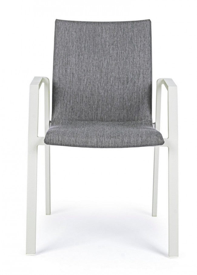 Chaise de jardin d'extérieur empilable blanc gris