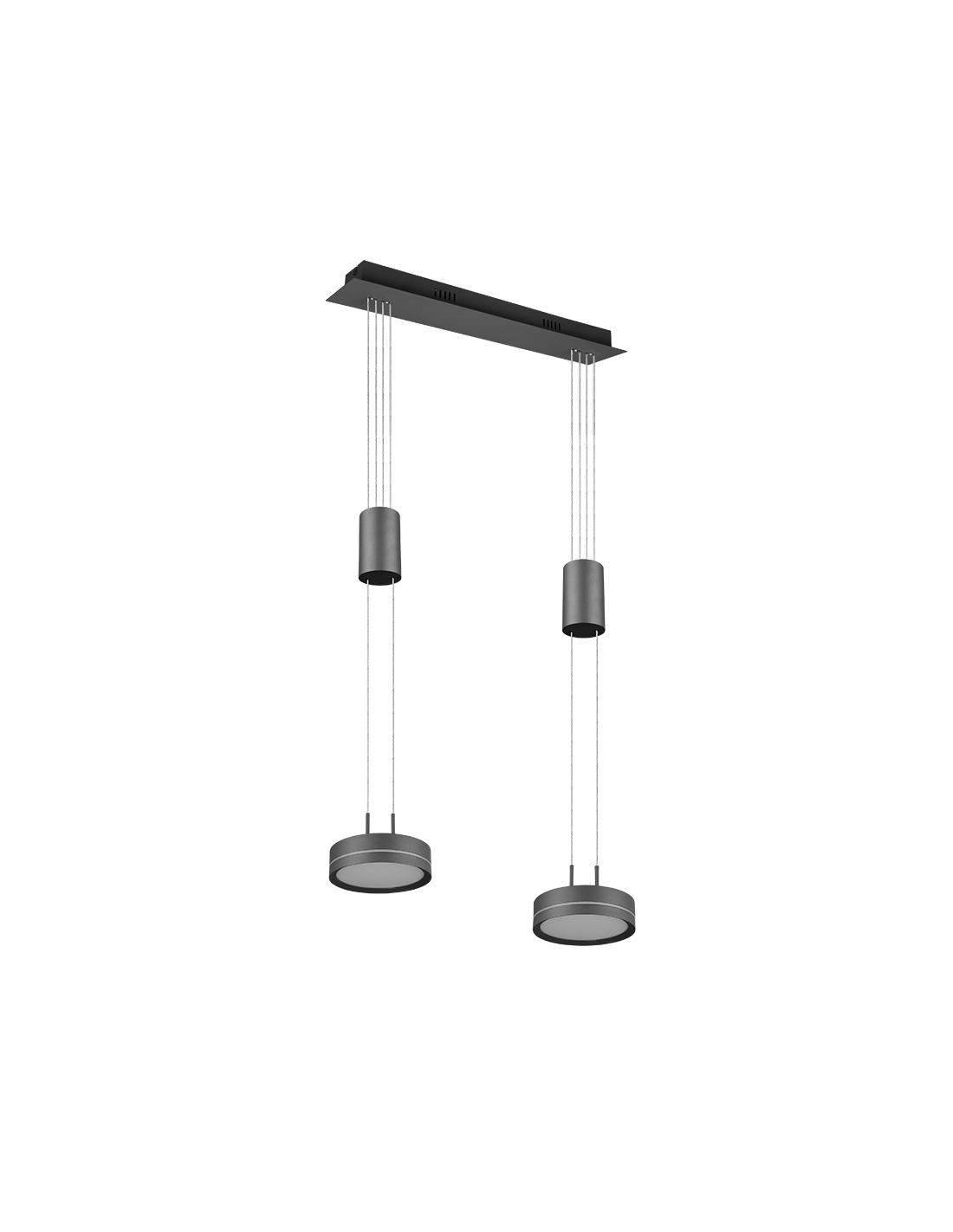 Franklin Anthracite Suspendu Double Disque LED Island Chandelier Trio Lighting