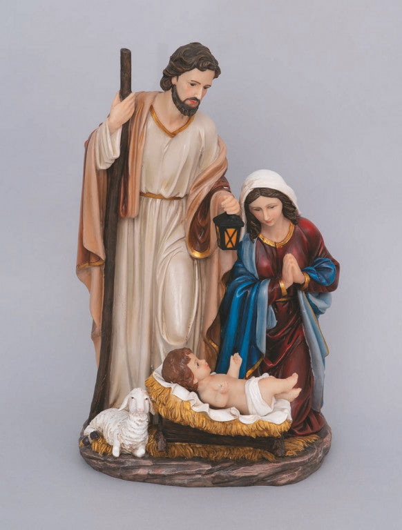 Crèche de Noël en résine 45 cm sur socle C/Mouton décoration de Noël