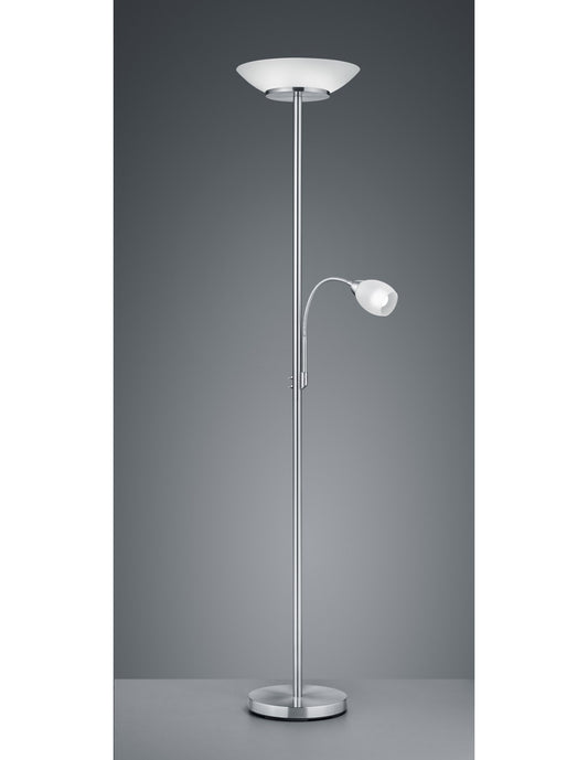 Lampadaire avec spot de lecture Gerry Nichel Verre Blanc Ø34 cm Trio Lighting