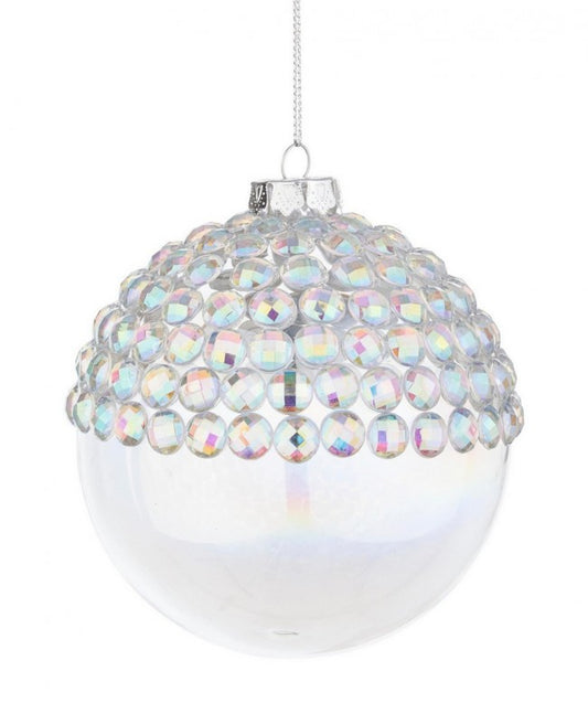 8x Sphère Bijou Vt Irisé D100