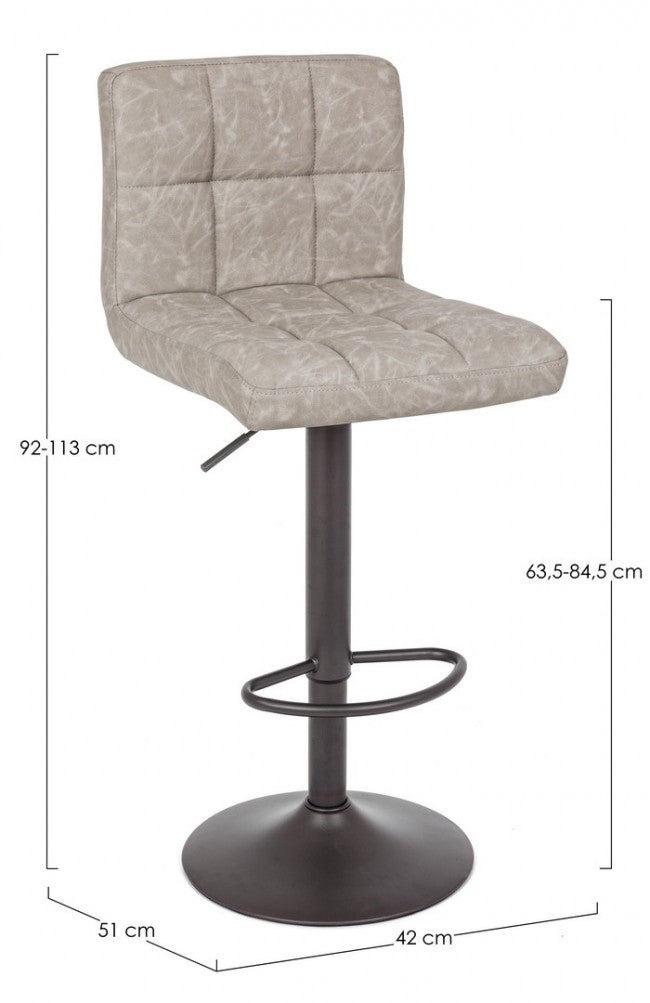2x Tabouret de Bar Greyson Gris Clair Vint