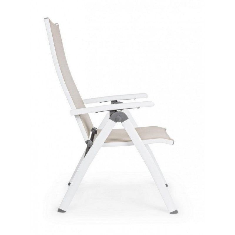 Fauteuil d'extérieur pliant CRUISE Blanc 59x71x h 113 cm