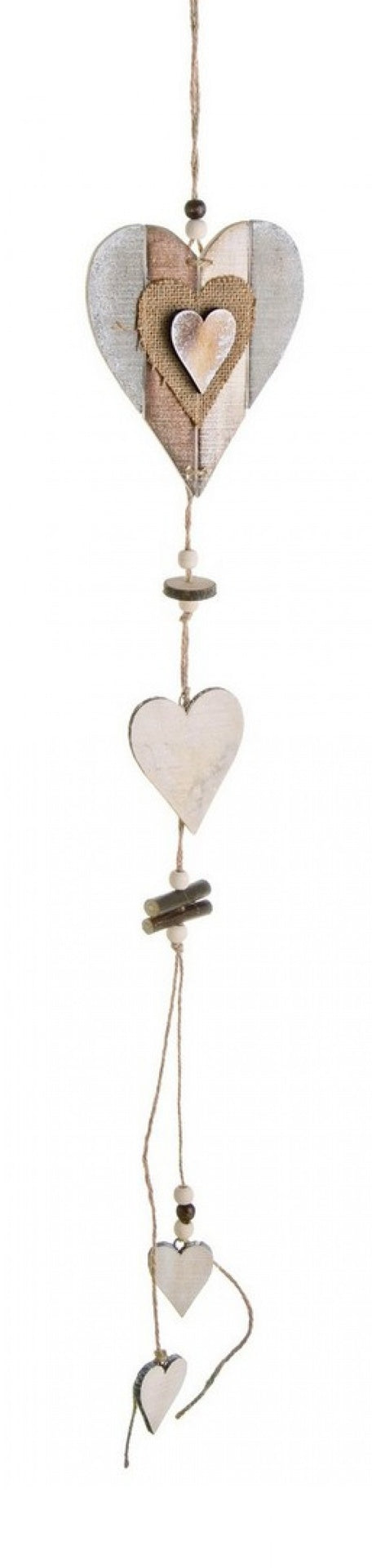 12x cœur à rayures en ficelle