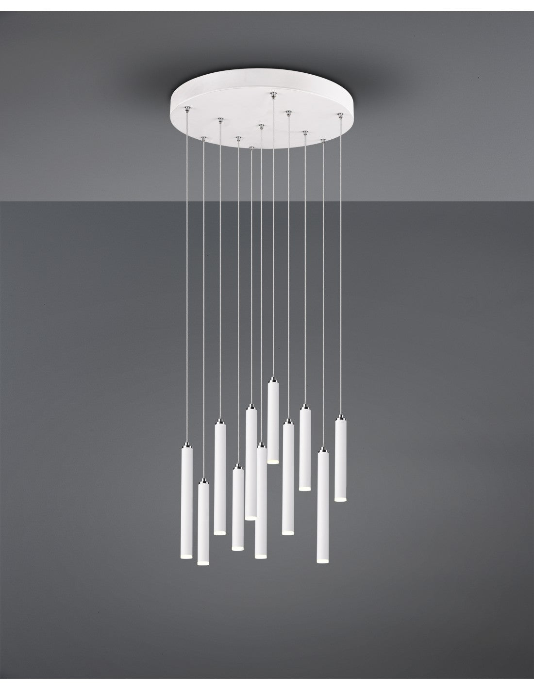Suspension Tubulaire Moderne 11 Tubes LED Blancs Ø40 cm Trio Lighting