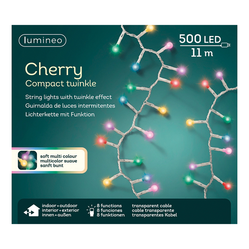 Guirlande lumineuse de Noël Cherry 500 led 11m multicolore suave