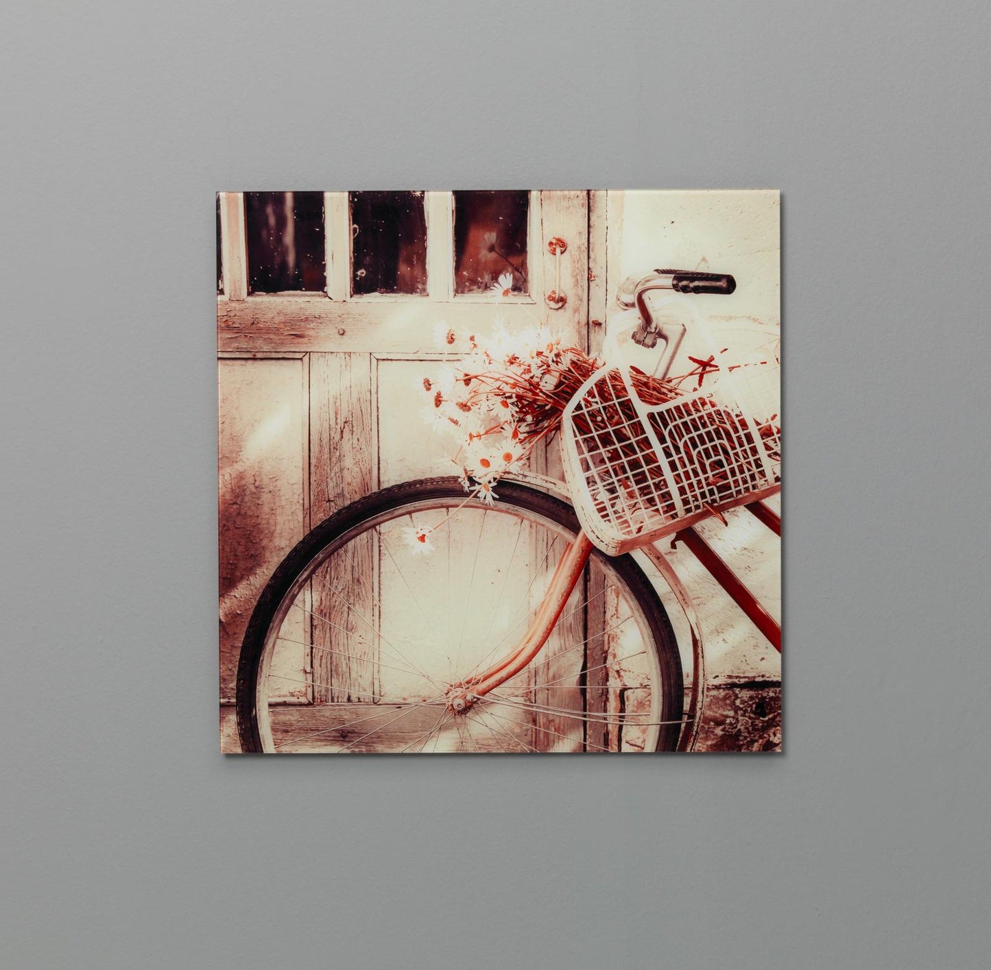 Impression sur verre 70x70 cm avec toile multicolore