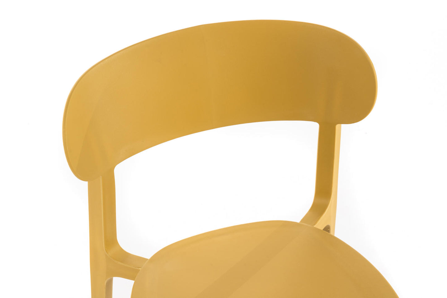 2x Chaise en polypropylène moutarde 48x52x77,5h cm
