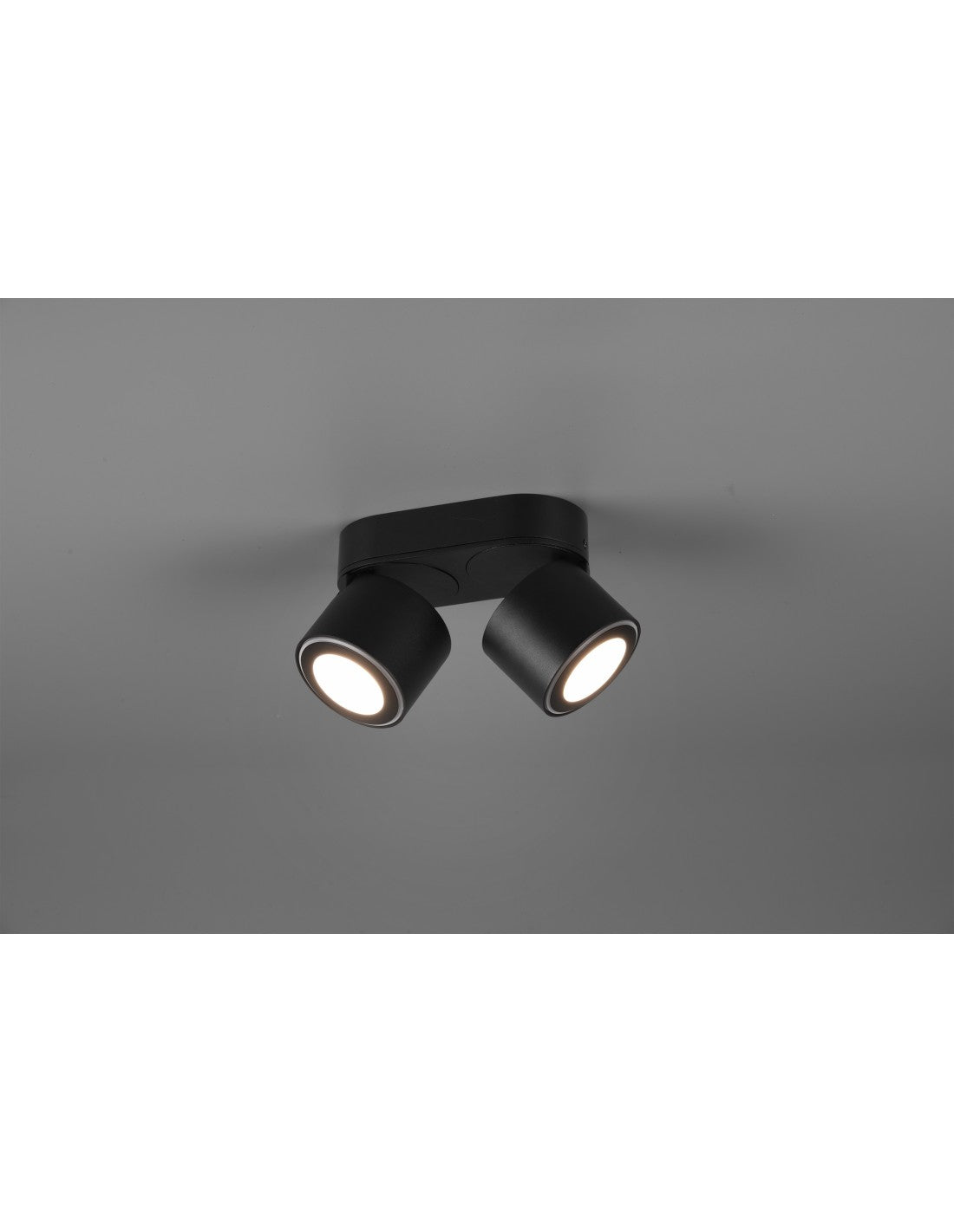 Plafonnier 2 Spots LED Double Émission L18 cm Taurus Noir Trio Lighting