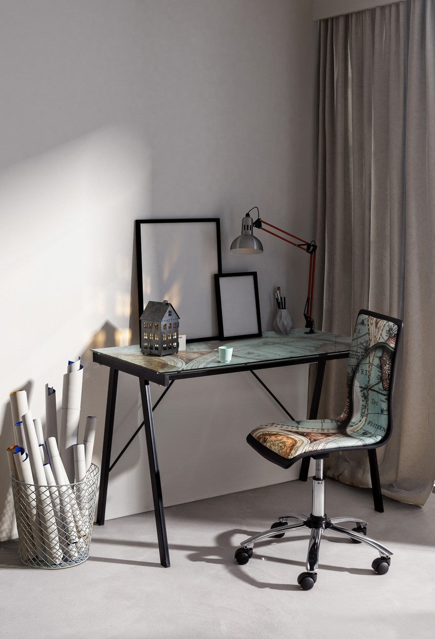 Chaise de bureau en acier éco-cuir Young Gulliver