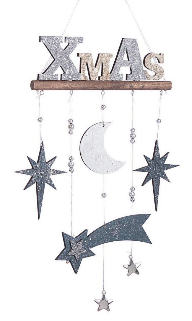 6x Pendentif Darkness Noël Anthracite Écriture