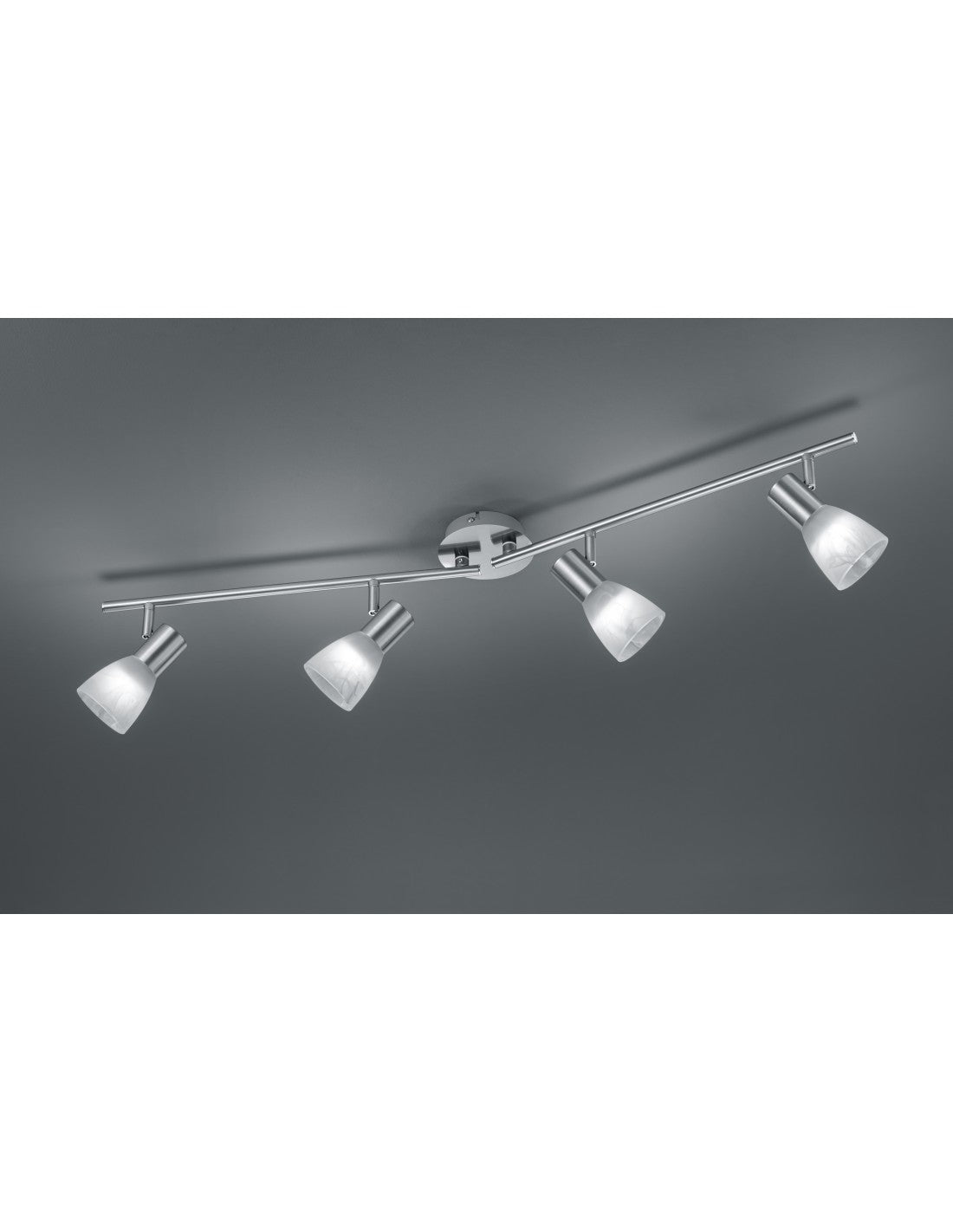 Spot Vu 4xE14 LED Nickel Et Verre Albâtre L90 cm Trio Lighting