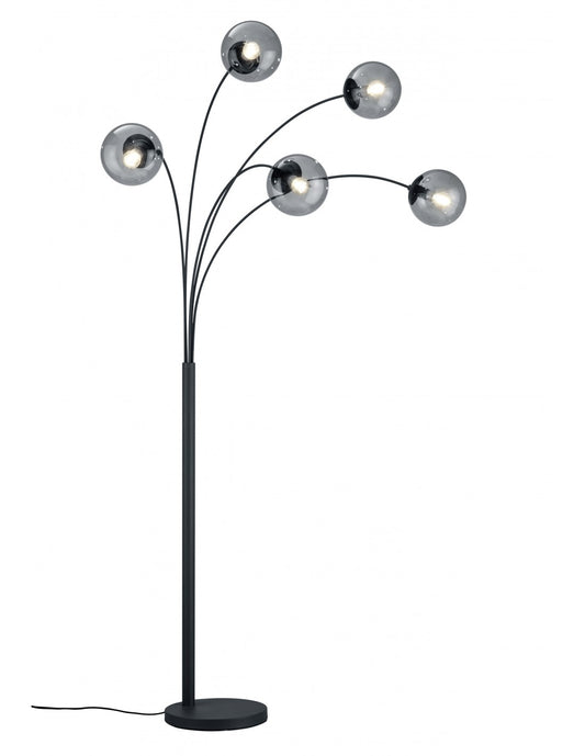 Lampadaire Design 5 Sphères Verre Fumé Balini Anthracite Trio Lighting
