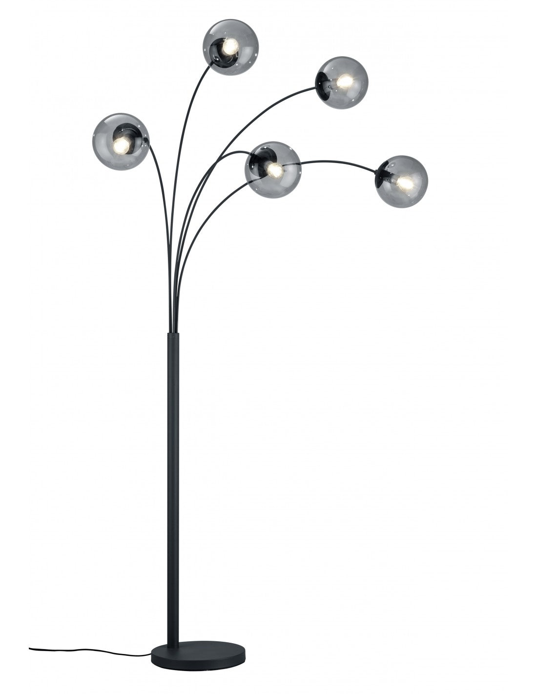 Lampadaire Design 5 Sphères Verre Fumé Balini Anthracite Trio Lighting