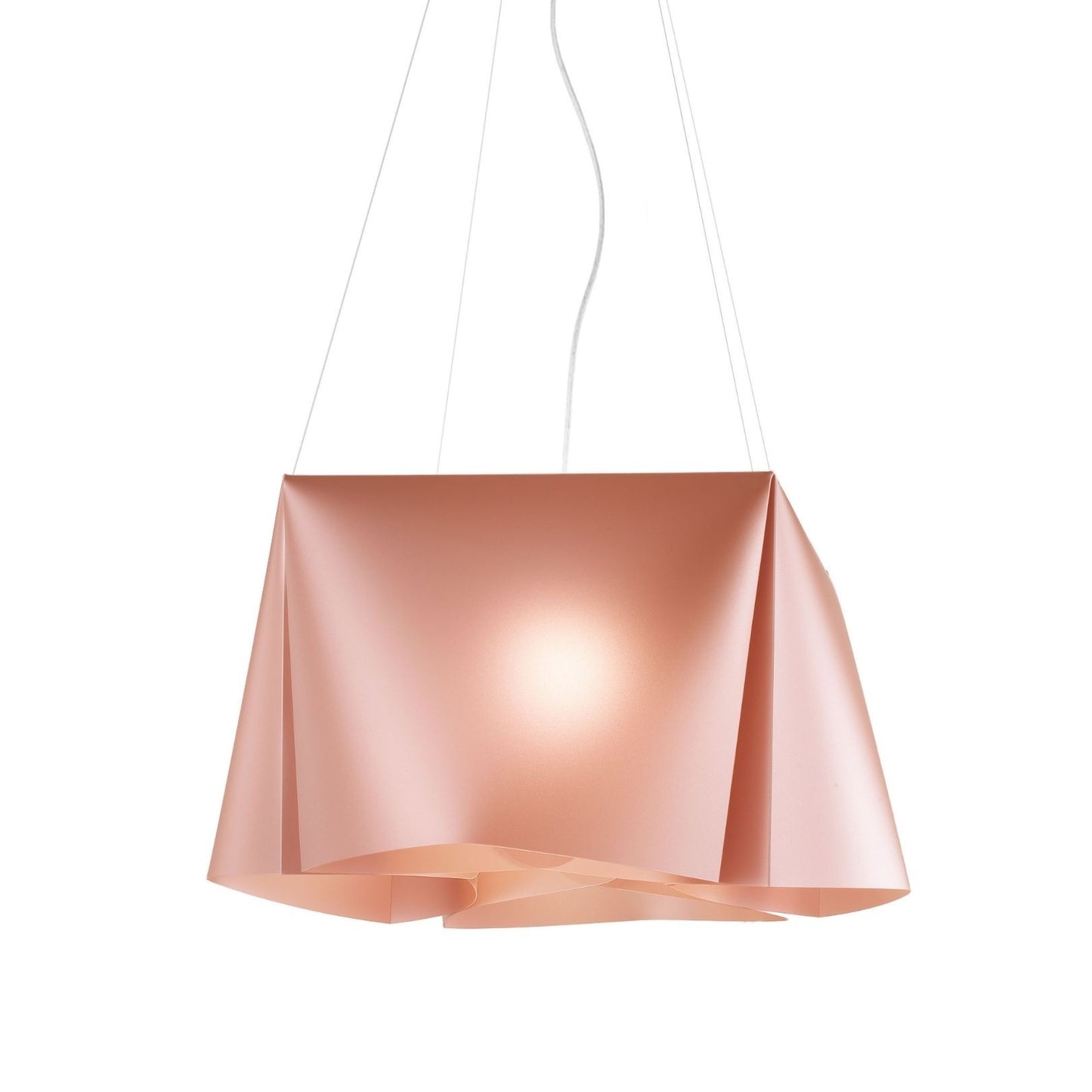Suspension 3 Lumières Cuivre en Métal Chromé Cm. 59 x 31h
