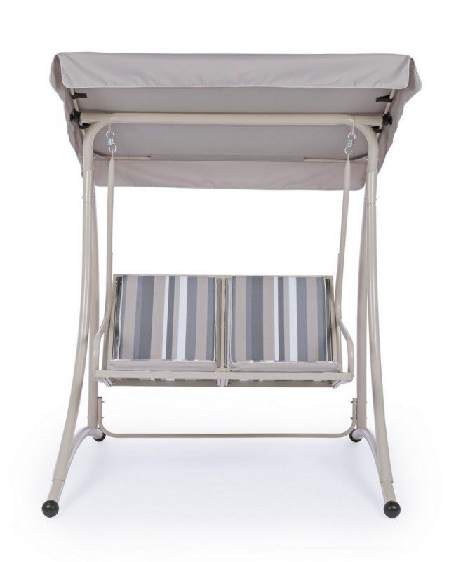 Balançoire deux places en acier Ivoire GRELY 145x120x h185 cm