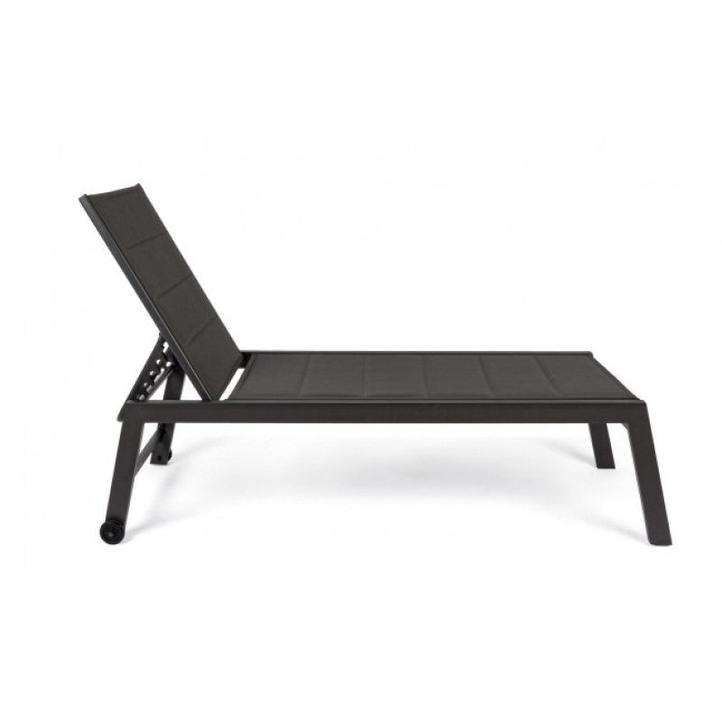 Bain de soleil haut en aluminium avec roulettes Hilde anthracite 32h cm