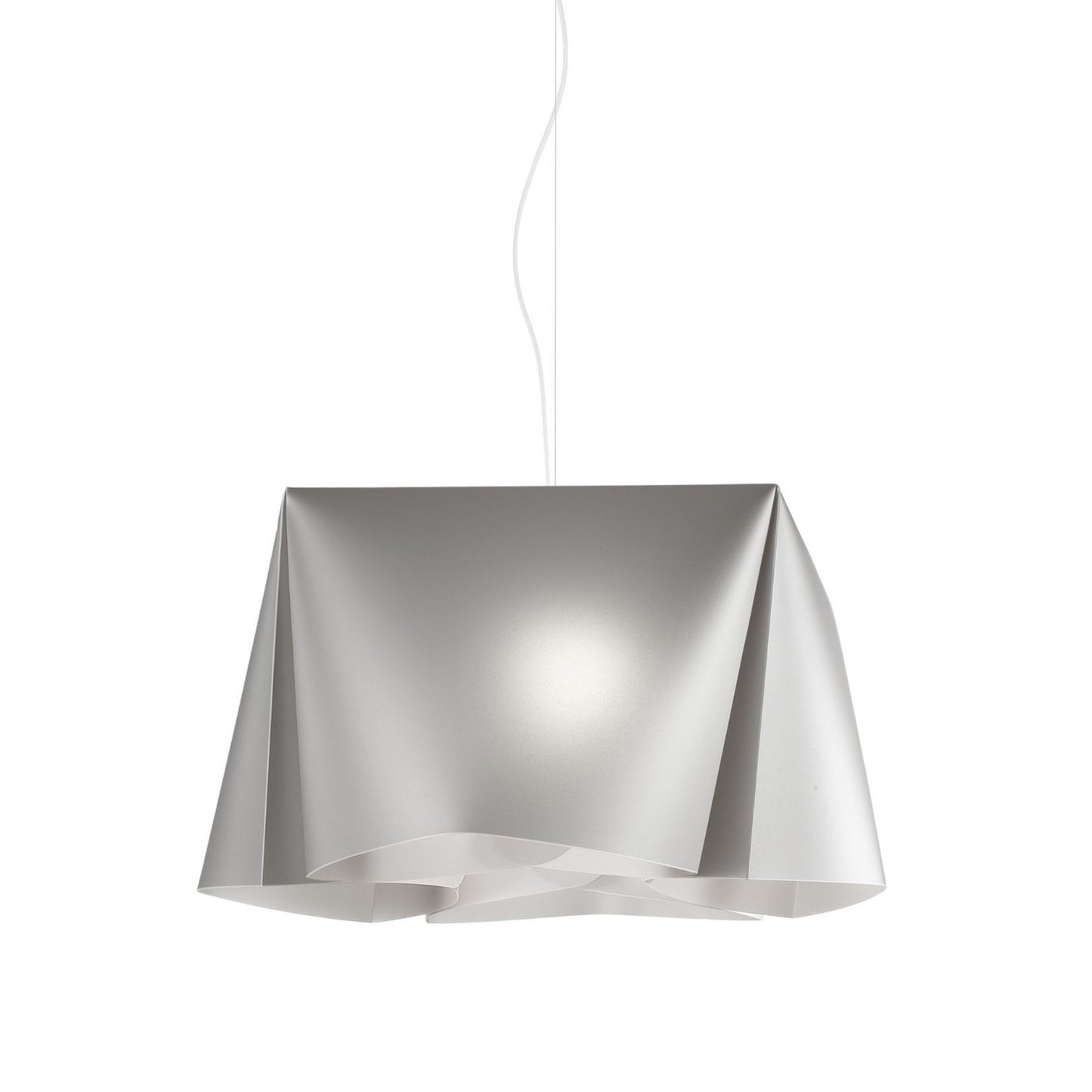 Suspension argentée en métal chromé Cm. 45x21h