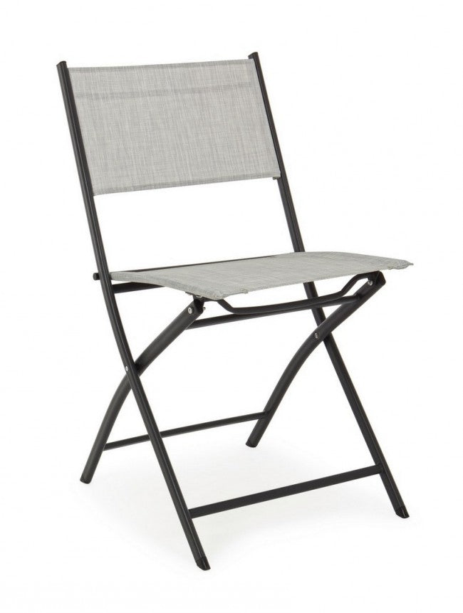 4x Chaise Pliante Martinez Gris Clair -