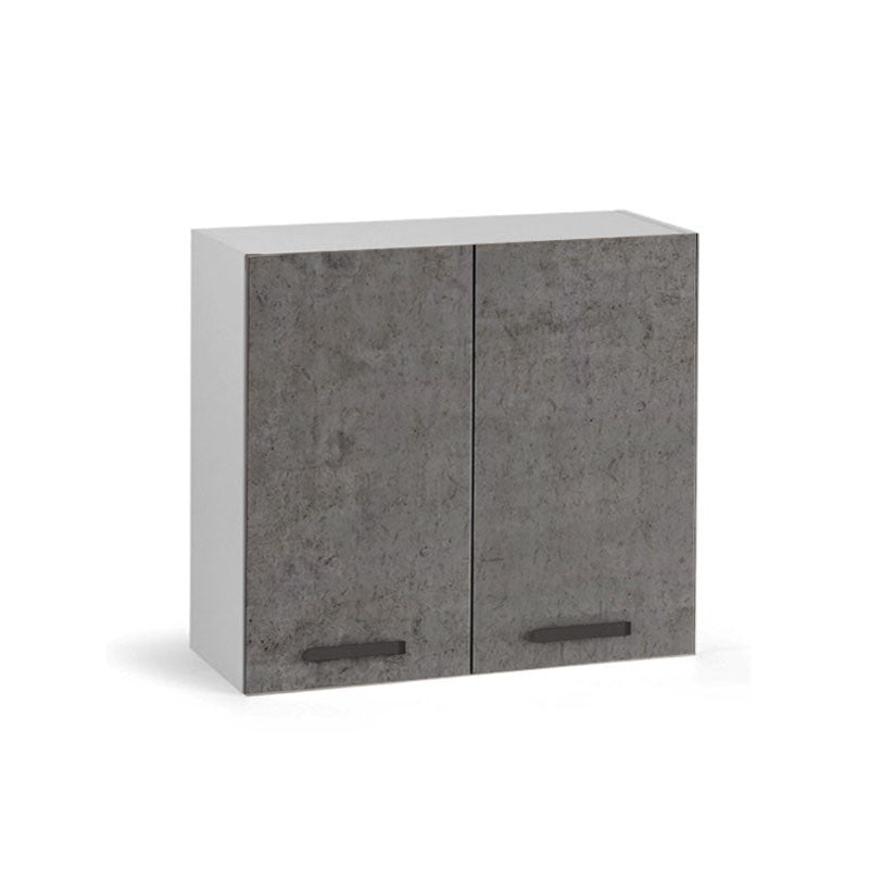Élément mural de cuisine gris ciment avec 2 portes 80x32xH 72 cm