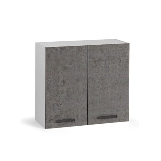 Élément mural de cuisine gris ciment avec 2 portes 80x32xH 72 cm