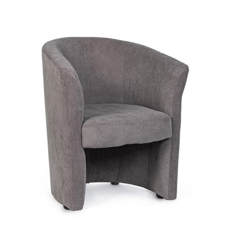 Fauteuil en bois et tissu Gris Foncé BELIZE 64,5x63x h76 cm