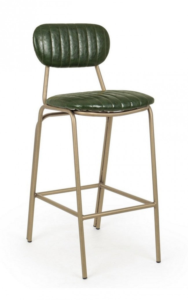 Tabouret de bar vintage Addy vert foncé 41x51x100h cm