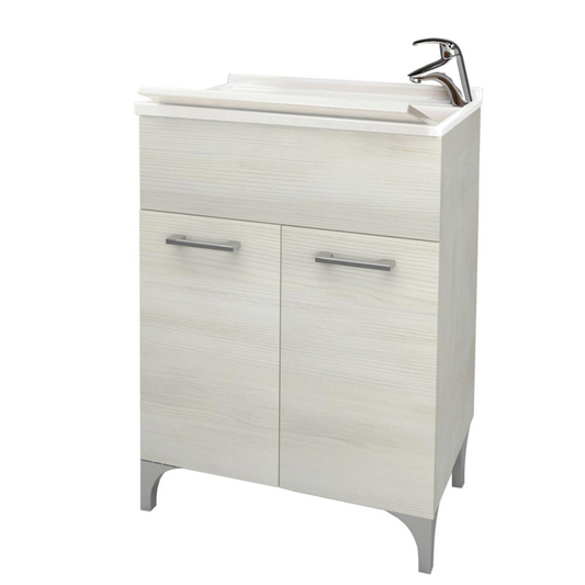 Lavabo avec 2 portes mesurant 60x50 cm, coloris chêne blanc