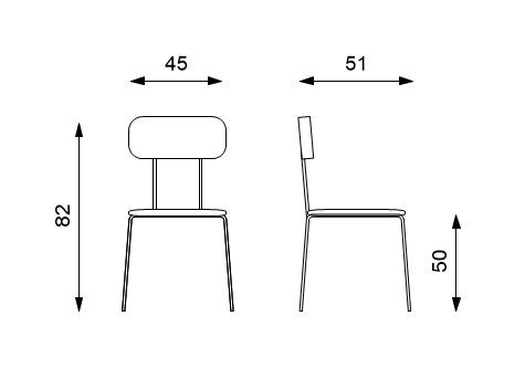 4x Chaise en polypropylène avec assise blanche