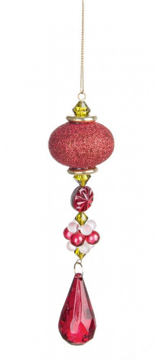 12x Pendentif Sophie Perle Rouge