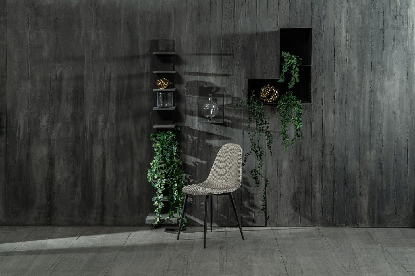 4x Chaise en imitation rotin avec assise beige 43x38x86,5h cm