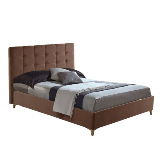 Lit conteneur double en tissu CLUP MONACO Marron 198x170x h108 cm
