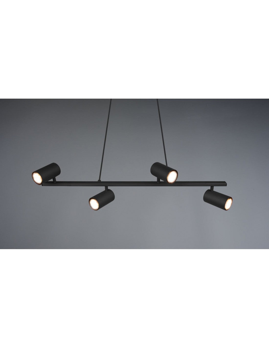 Suspension Noire 4 Spots GU10 Orientables Marley Trio Lighting