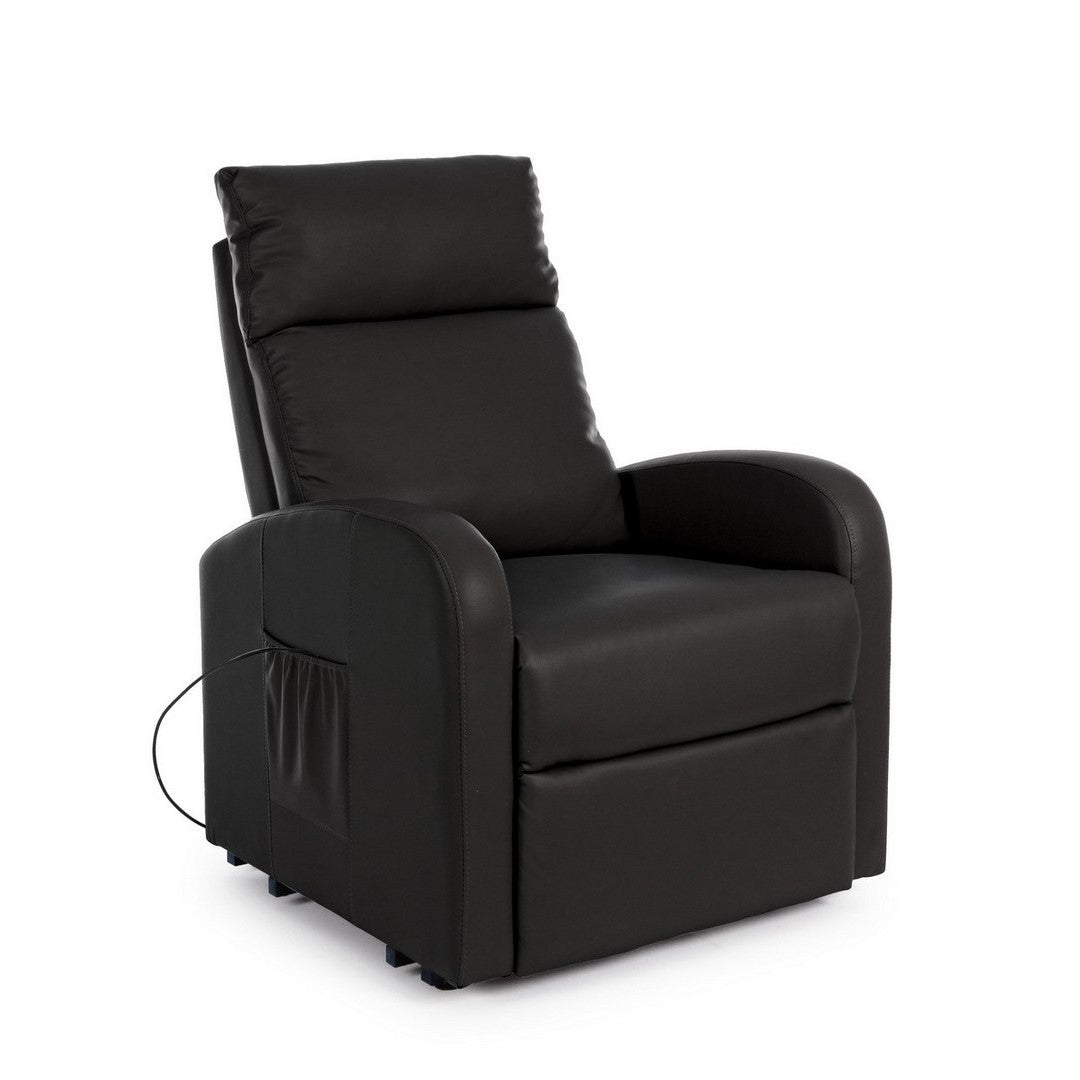 Fauteuil releveur en éco-cuir noir