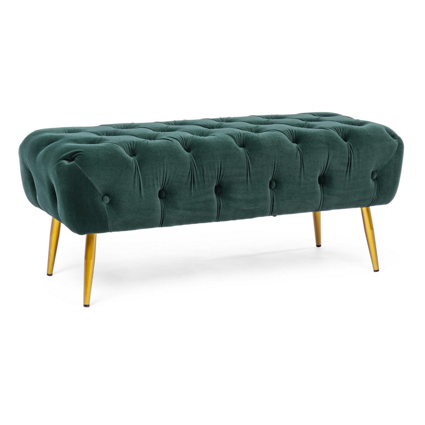 Banc Giacinta effet velours vert 103x46x40h cm