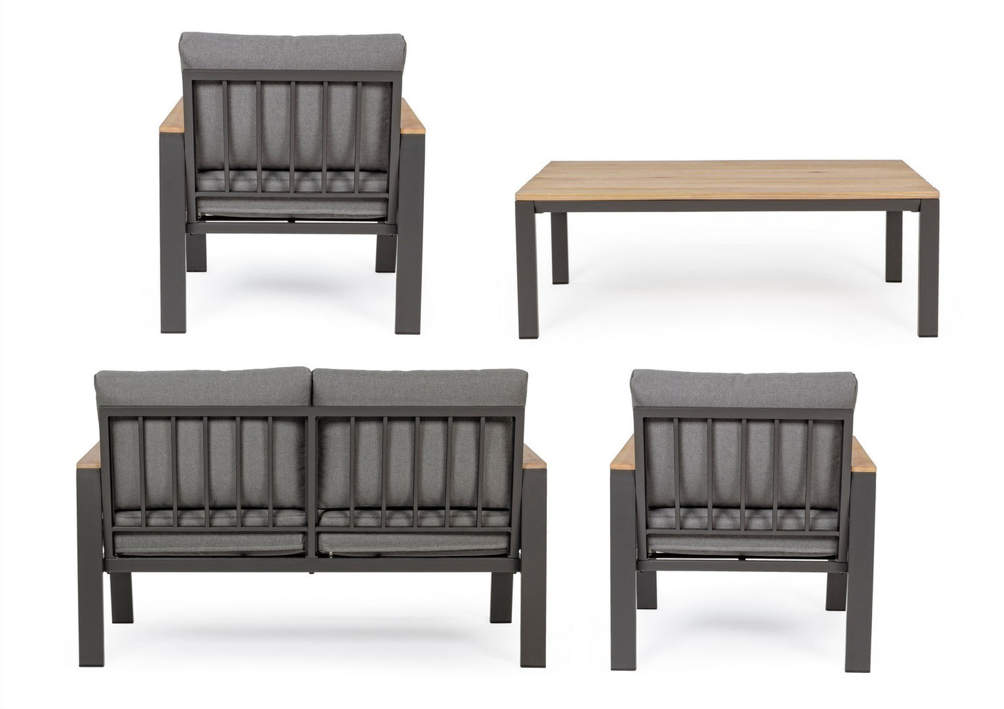 Salon de jardin Belmar naturel-anthracite