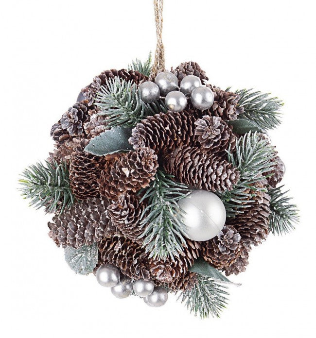 6x Décoration Sphérique Astrid Argent D140