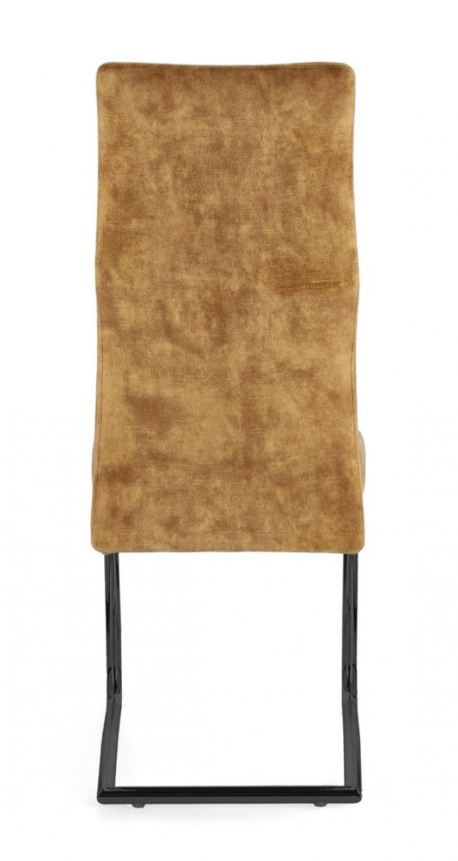 4x chaise Thelma en velours jaune