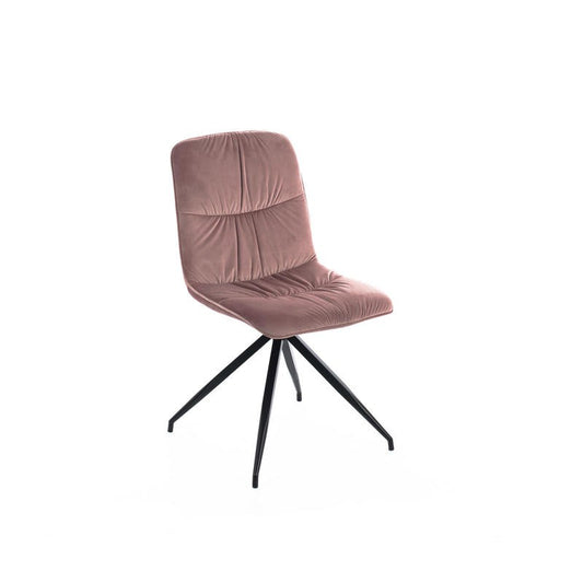 Chaise en tissu microfibre effet velours vieux rose 43x38xh. 86,5 cm 