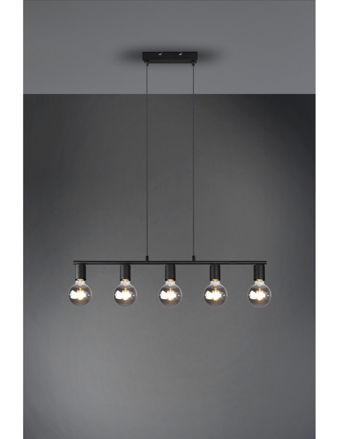 Suspension 5xE27 Vannes Noir L82 cm Trio Lighting